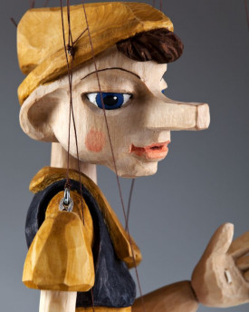 Marionetta intagliata a mano Pinocchio taglia L.