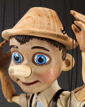 Amazing marionette Pinocchio in retro style