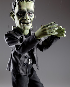 Frankenstein spooky marionette hand-carved from linden wood