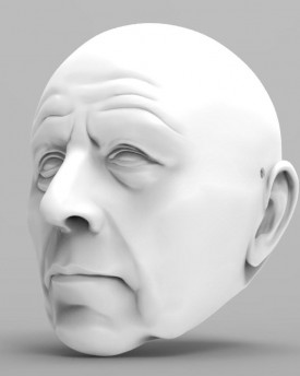 3D Model of an older gentleman head for 3D printing