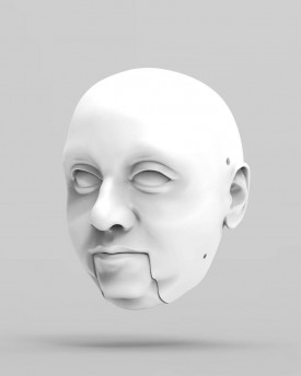 3D Model of a man with double chin head for 3D print 130 mm