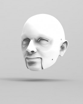 3D Modèle de tête d'homme avec le visage rond pour l'impression 3D