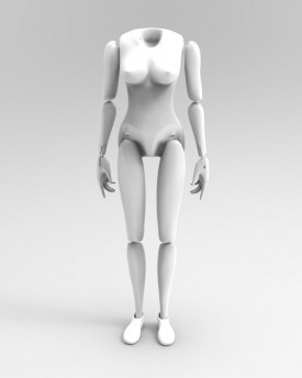 3D Model těla ženy pro 3D tisk pro loutku cca 60 cm