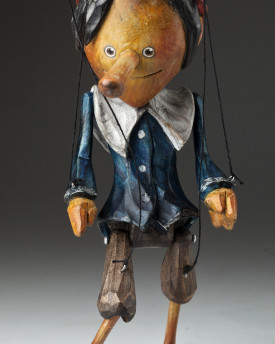 Superstar Pinocchio - hand-carved string puppet with an original look