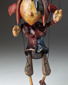 Superstar Jester - hand carved string puppet with an original look