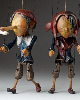 Superstars – Handgeschnitzte Marionetten-Sammlung von 4 Puppen