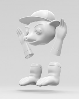 3D model of Hedgehog Hiphoper Boy Hand Puppet