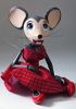 foto: Tanzende Maus in einem roten Kleid - 24-Zoll-Marionette auf Profi-Ebene