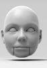 foto: Ragazza adolescente, Modello 3D di una testa (per marionetta da 60 cm, occhi e bocca mobili)