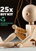 foto: DIY kit - Mini Animáček dřevěná loutka 25 kusů