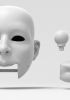 foto: Testa maschile, modello di testa 3D per pupazzo da 60 cm, occhi e bocca mobili di René per stampa 3D