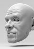 foto: Homme âgé, modèle de tête 3D, yeux mobiles et bouche ouverte, pour impression 3D