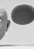 foto: Anziano signore, modello di testa 3D, occhi che si muovono e bocca che si apre, per stampa 3D