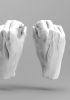foto: Eine Hand mit Geste des Haltens 3D Modell für den 3D-Druck